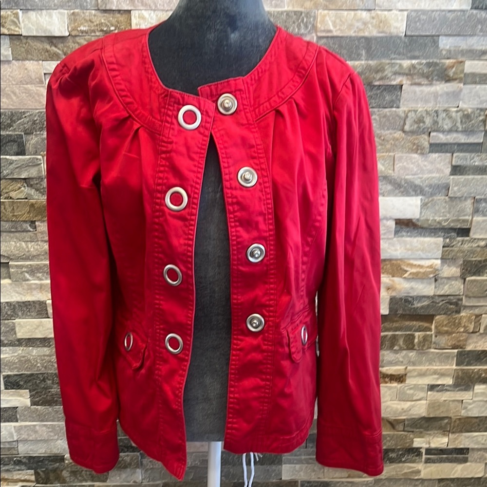 Tria Women's Red Button-Front Jacket